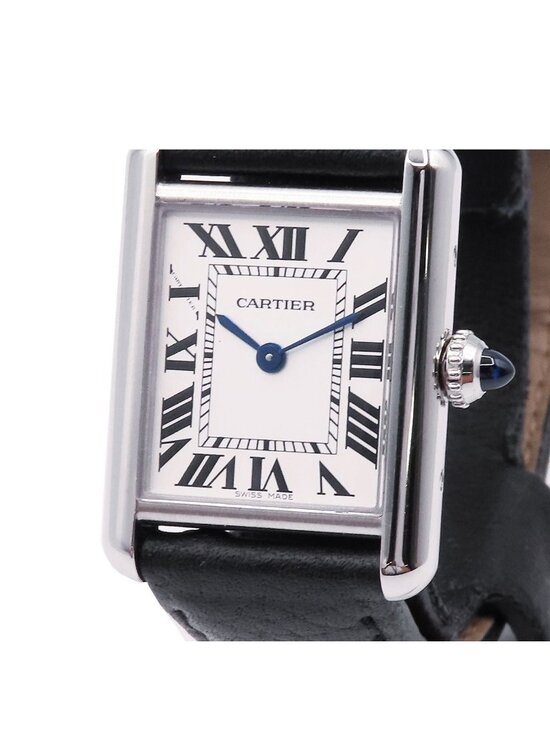 Cartier Accessories - Cartier Tank Must SM Silver Stainless Steel Leather Watch Quartz